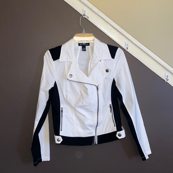 Small Black and white Moto style jacket - Picture 1 of 4